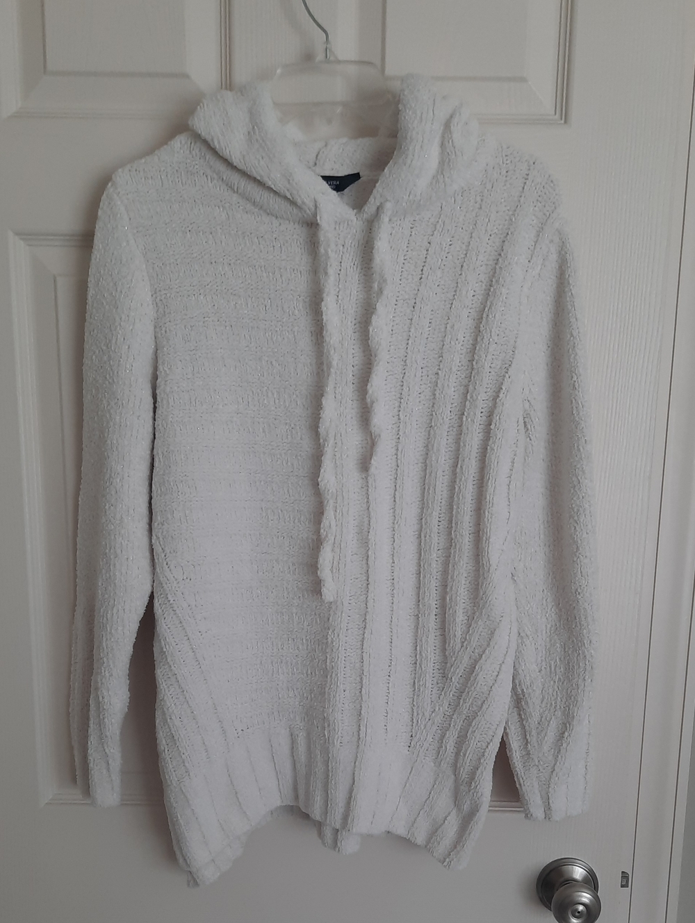 Simply Vera Vera Wang Plush White Knit Hoodie